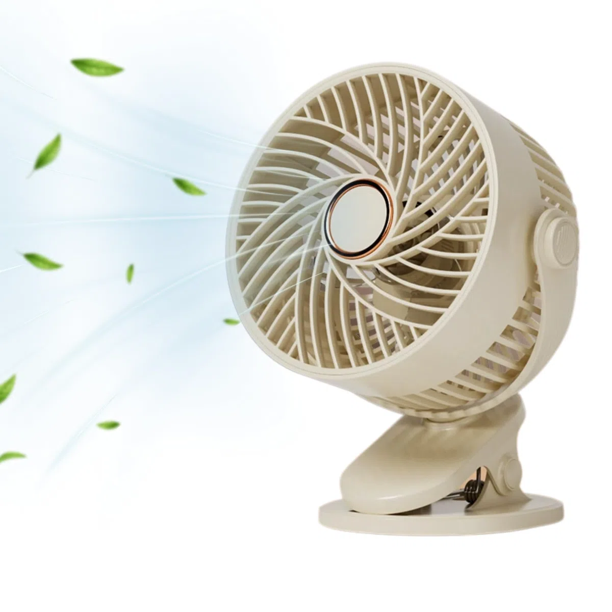 MAGIC SELECT Ventilatore con Clip, con 5 Velocità. Ventilatore da Tavolo Silenzioso, con Luce. Multisuperficie. Ruota di 360º. Batteria a Lunga Durata. USB-C, Cavo di Ricarica Incluso.