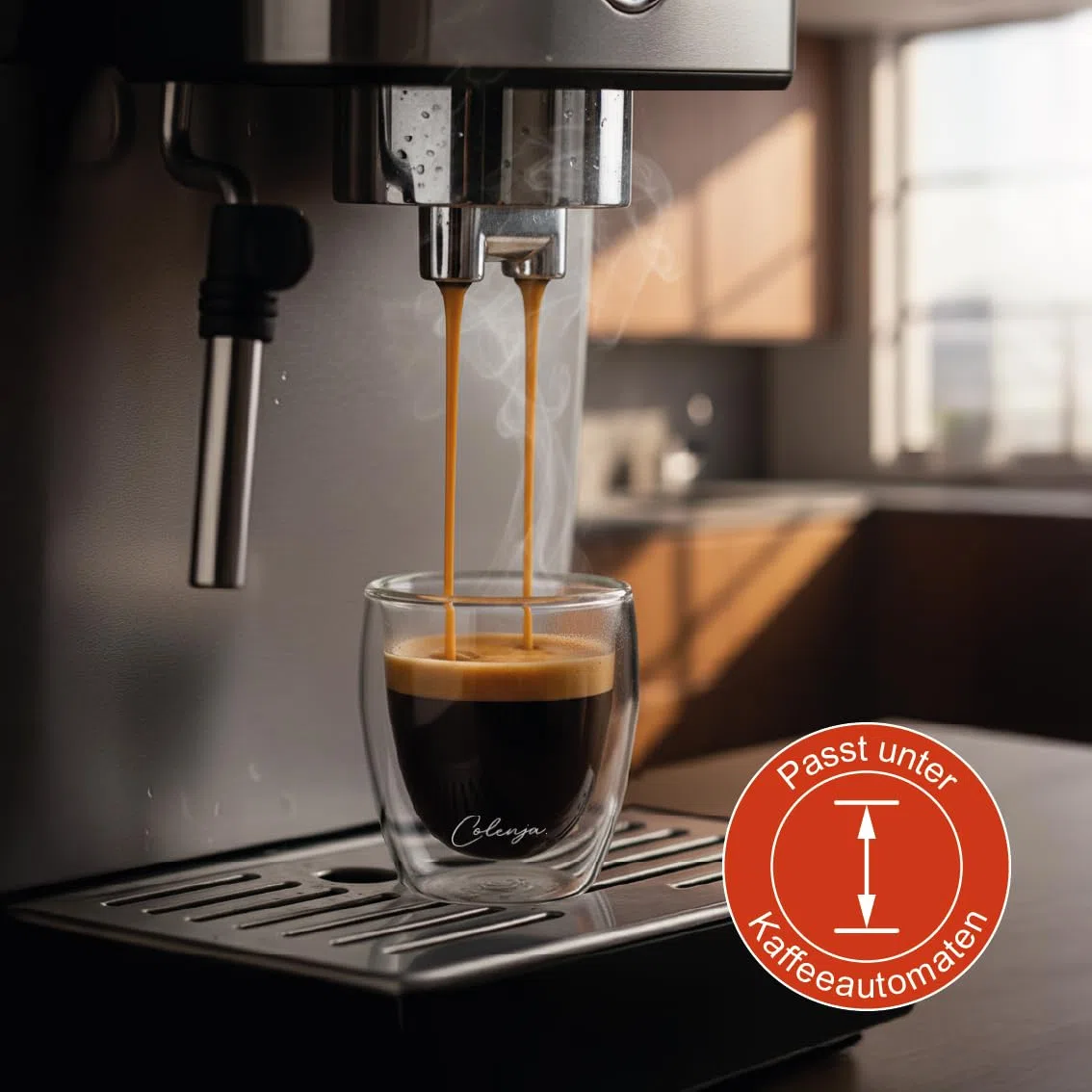 Set di 6 tazzine caffe vetro a doppia parete 80 ml - Bicchieri espresso di alta qualità - Vetro elegante e resistente ai graffi - Idea regalo - Vetro borosilicato - Lavabili in lavastoviglie