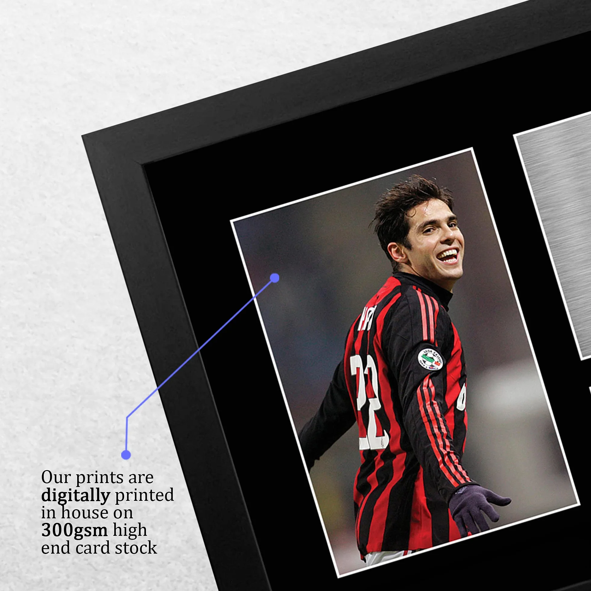 HWC Trading FR A4 Kaka A C Milan Regali Stampati Autografo Firmato Foto Per Gli Appassionati Di Calcio E Sostenitori - A4 Framed