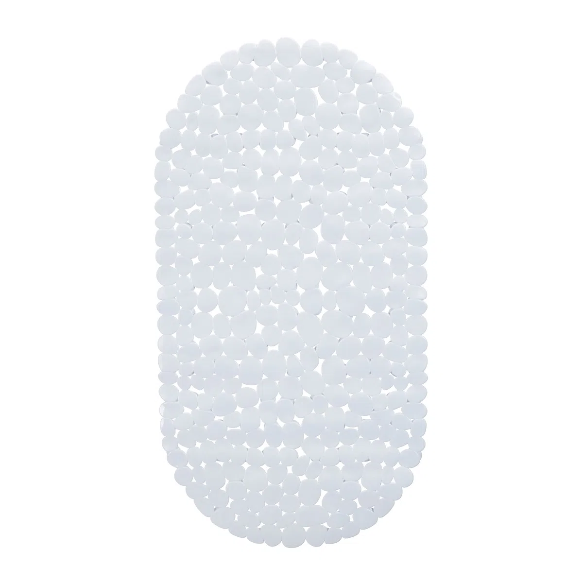 Relaxdays Tappetino Antiscivolo per Vasca da Bagno, Tappeto, con Ventose, Lavabile, Dimensioni LxP: 36 x 68 cm, Bianco