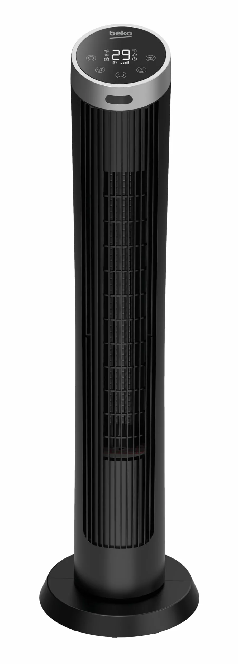 Beko EFW6900B Ventilatore a Torre Digitale, 45W, 4 Velocità, Display LED, Oscillazione 70°, Timer 24h, Nero