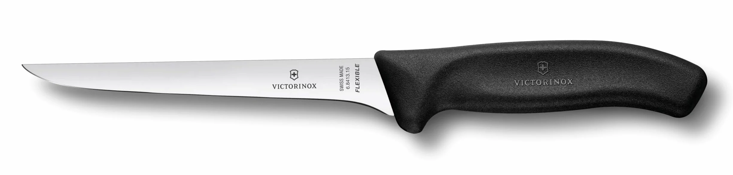 Victorinox Swiss Classic, coltello professionale per disossare, lama extra affilata, affilatura diritta, 15 cm, manico in plastica, acciaio inossidabile, nero