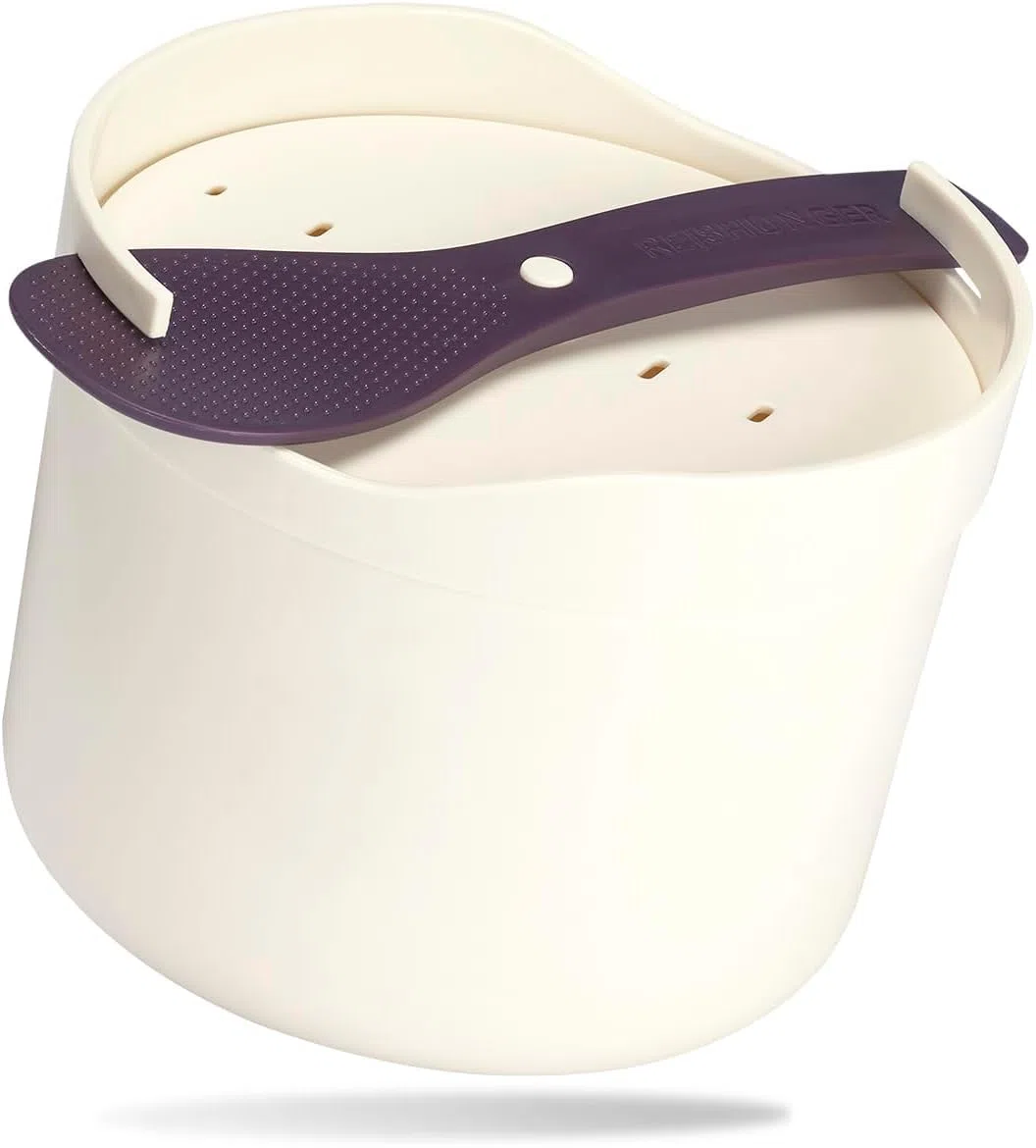REISHUNGER cuociriso microonde (1,7l) – bianco – per cuocere perfettamente il riso in soli 12 minuti