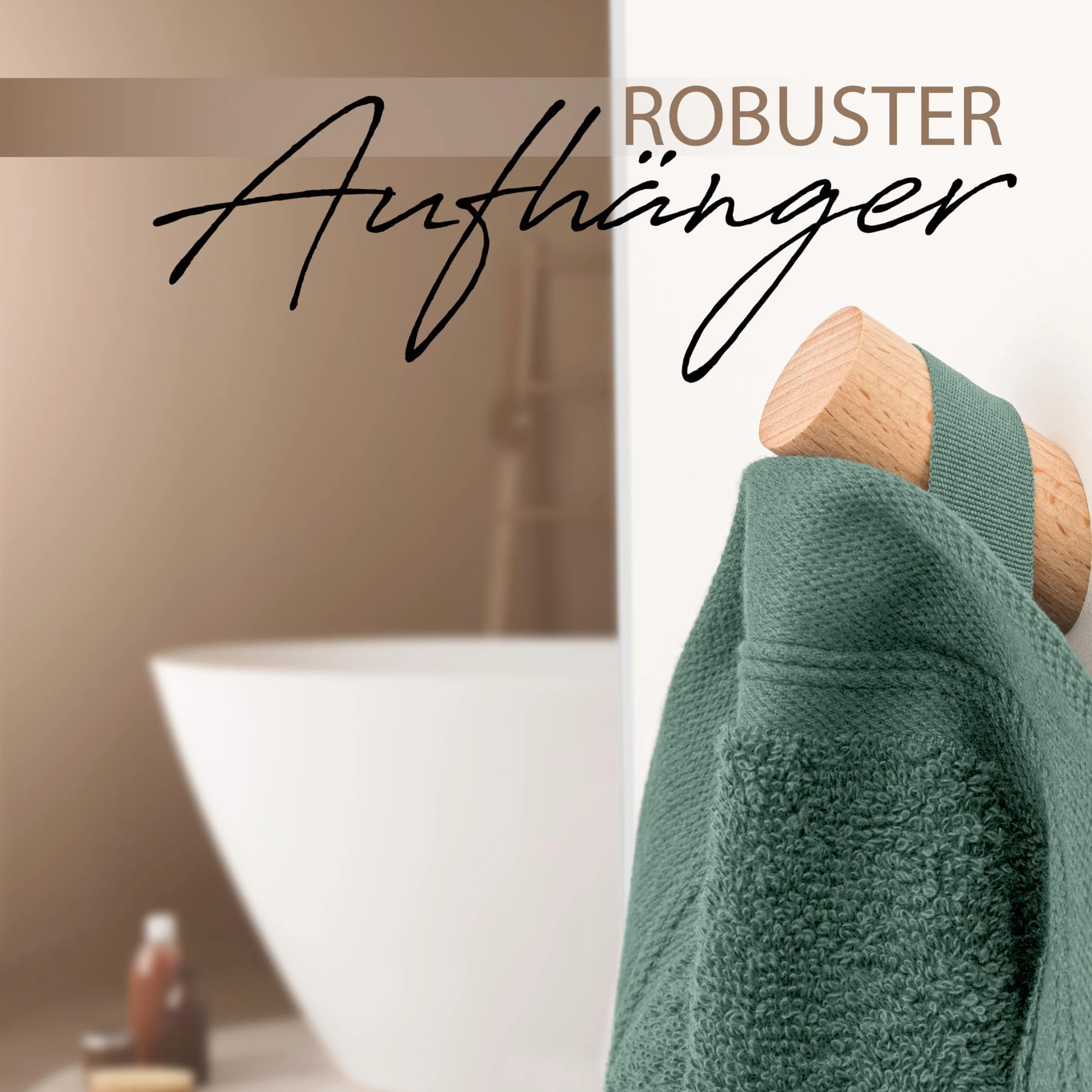 Hausfelder Asciugamani 50x100 cm – Set di asciugamani premium 500g/m² - 100% cotone, certificati Ökotex (50x100 cm erde chiaro)