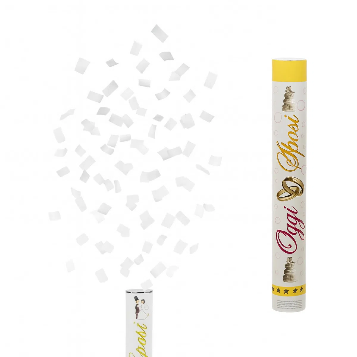 VIRSUS 6 sparacoriandoli Bianco spara coriandoli Bianco 60cm Cannone sparacoriandoli con coriandolo di carta biodegradabile 9413