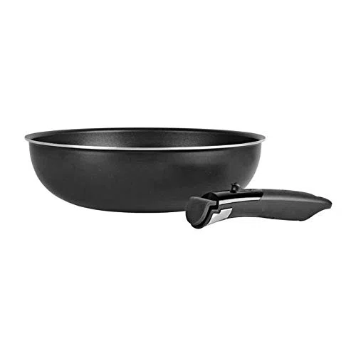 Sitram 713777 Wok Alluminio Ø 28 cm - Colori Nero - Manico rimovibile SITRAMOVIBLE - Tutti i piani cottura inclusa induzione - Rivestimento nero antiaderente senza PFOA
