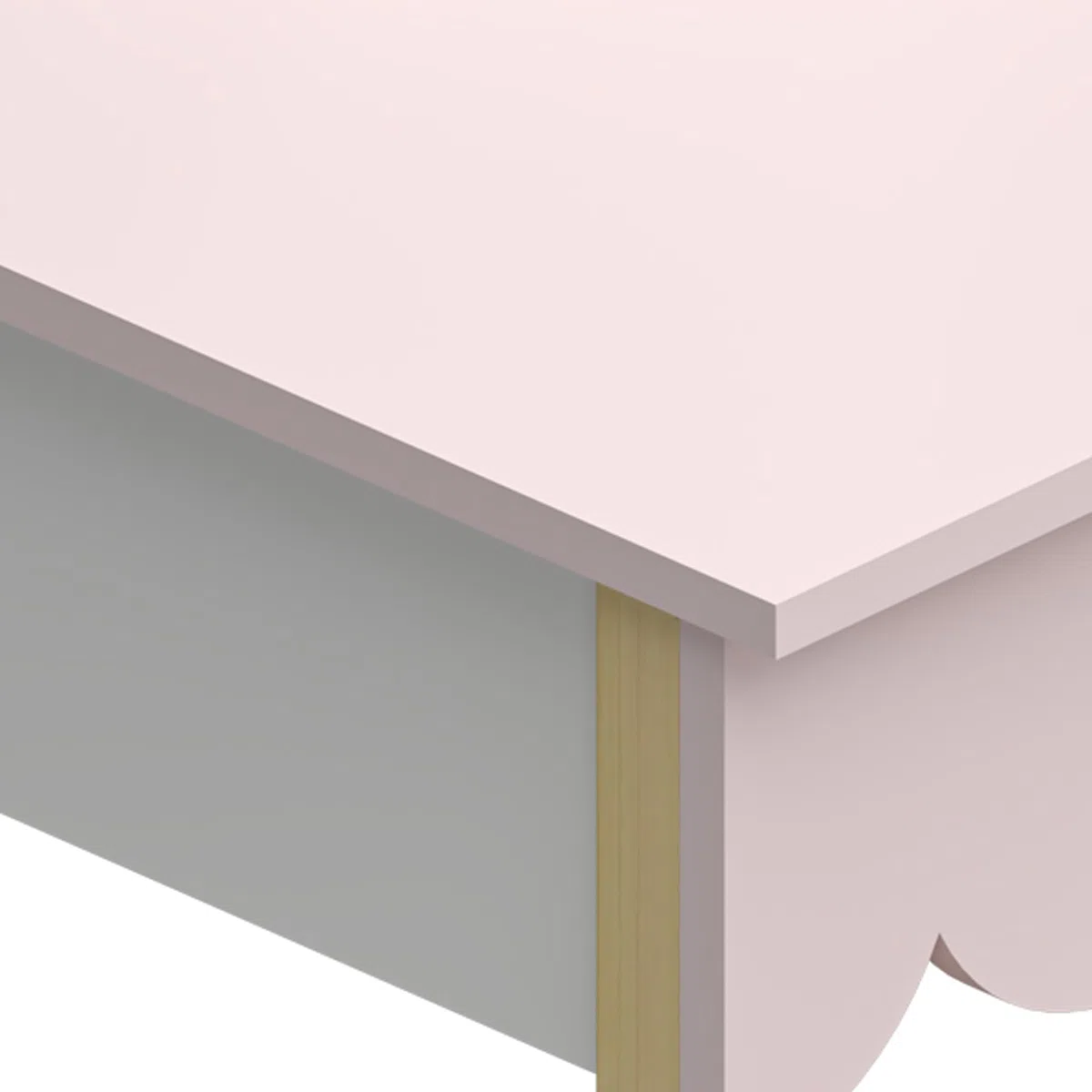 [en.casa] Set di Tavolo da Trucco per Cameretta con Specchio Rotondo e Sedia Tavolino da Toeletta Scrivania con Cassetto e Sgabello per Bambini - Rosa/Bianco