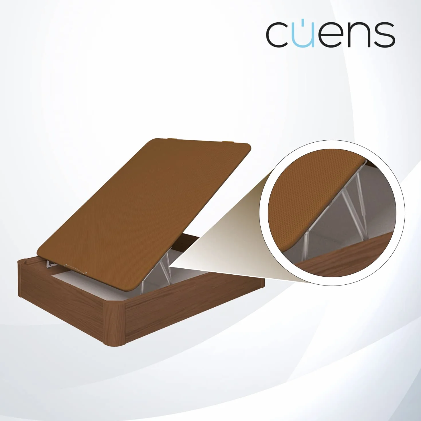 Set di 2 Cerniere per Letto Contenitore con Molle da 1400N - Ideale per Letti Contenitori da 160 cm - Sistema di Rondelle in Nylon Antirumore - Cuens
