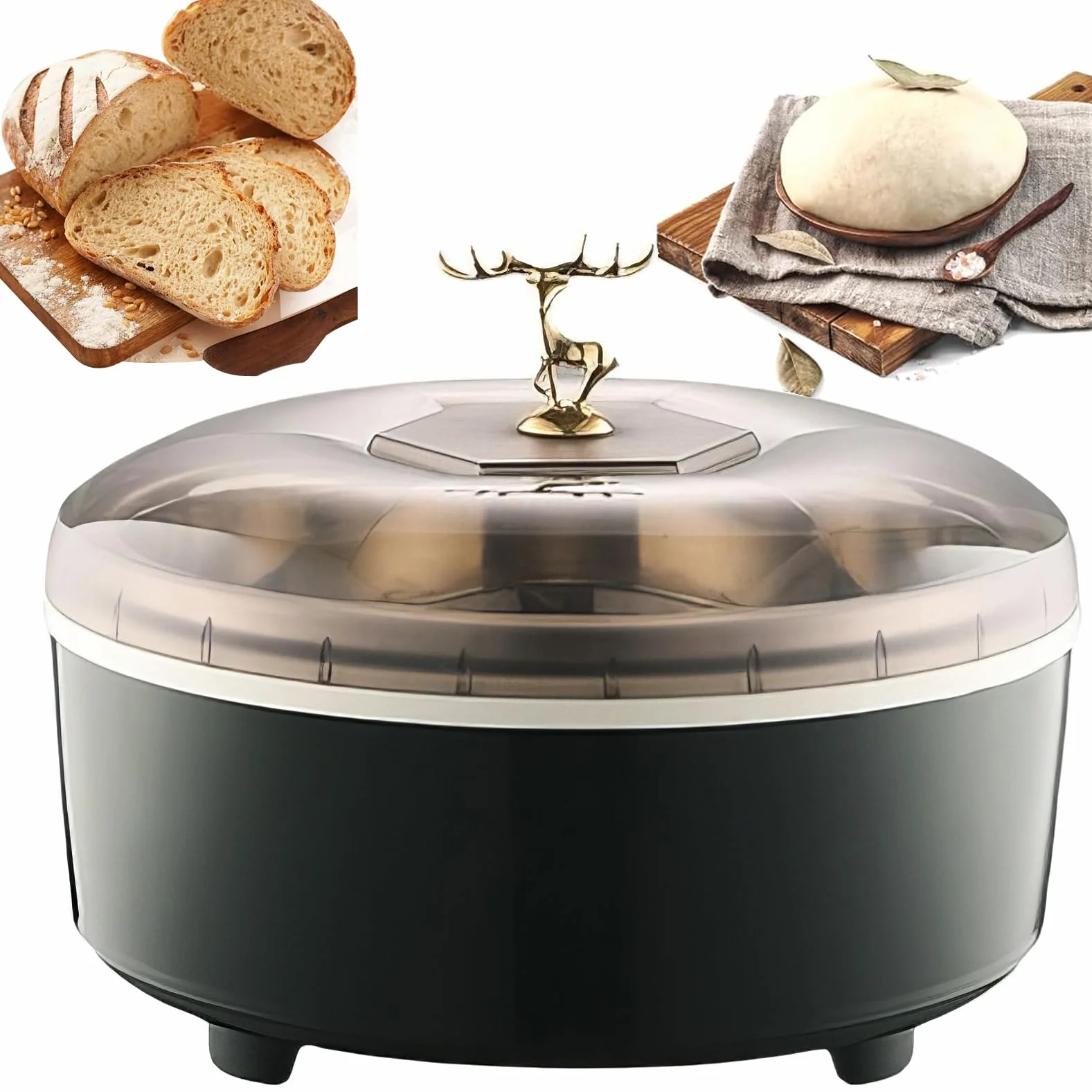 Macchina per la Fermentazione del Pane, Lievitatore per Impasto da 5 Litri con Temperatura e Temporizzazione Regolabili da 20-55 ℃, Scatola di Lievitazione Termostatica Automatica con Rivestimento