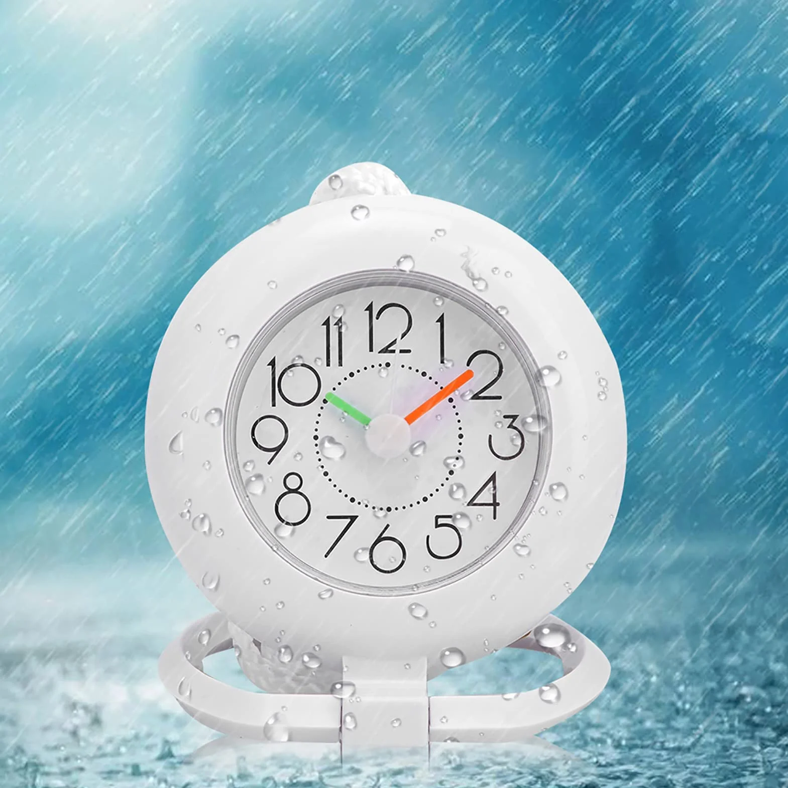 BuyWeek Orologio da Bagno, Orologio da Doccia Impermeabile Orologio da Parete da Appendere a Doppio Uso con Corda (Bianco)
