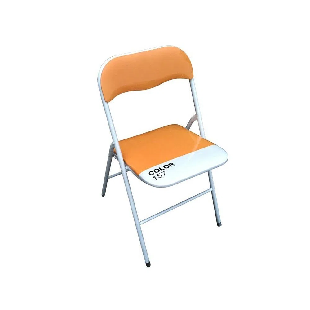 Slim Arancio Pantone 157 in Metallo Per Ufficio Casa e Campeggio Seduta Imbottita