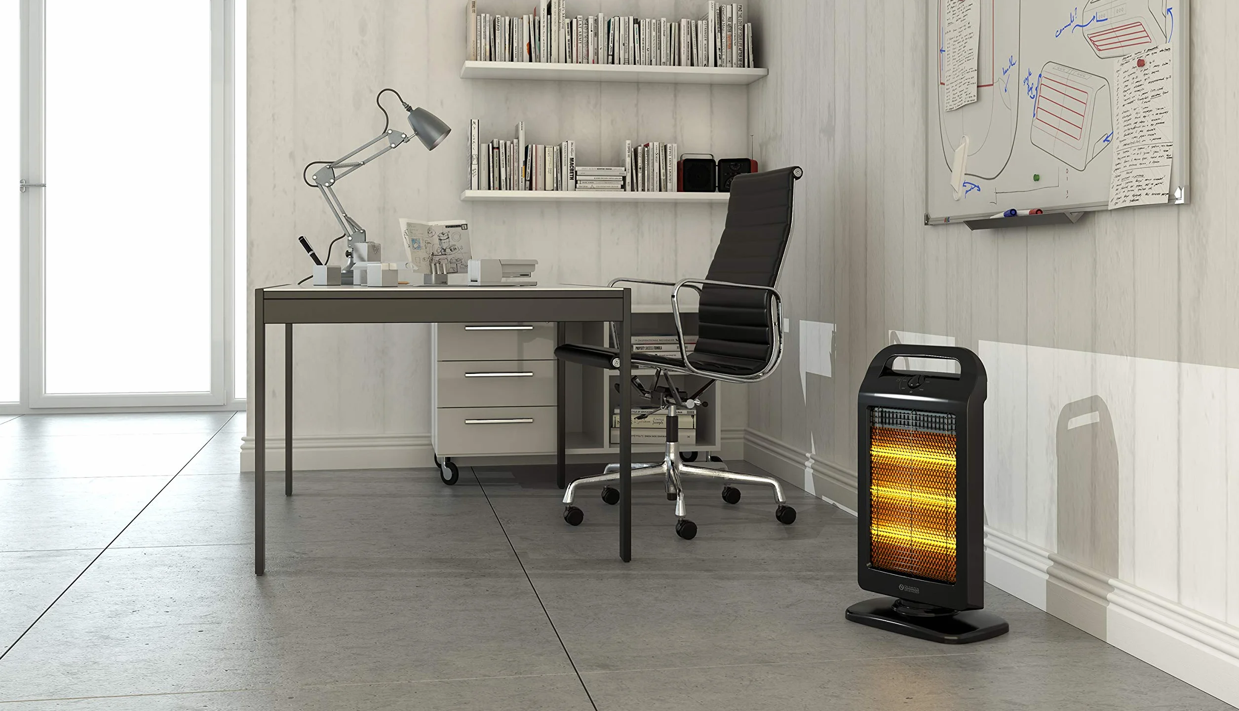 Olimpia Splendid 99545 Solaria Evo Stufa Alogena 1200 W con Base Oscillante , Nero