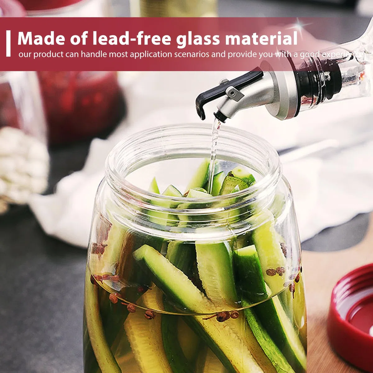 BYZESTY 2pcs Barattolo Di Fermentazione 1000ml Barattoli Di Fermentazione Con Valvola Di Rilascio D'Aria, Barattolo Di Fermentazione Barattolo Di Vetro Per Fare Sottaceti Kimchi, Crauti