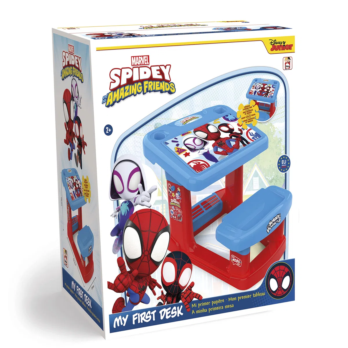 Chicos - Banco Scuola Spidey | Scrivania Bambini Spidey | Scrittoio per Bambini con Ampia Superficie di Lavoro e Vani Portaoggetti | Include 5 Illustrazioni di Spidey | A Partire da 24 Mesi (51063)
