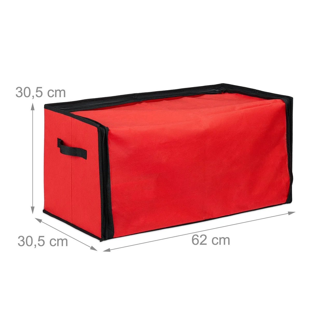 Relaxdays Scatola per Palline di Natale, Borsa Porta Palle, Addobbi Natalizi, 128 Scomparti, 30,5x62x30,5 cm, Rosso Nero
