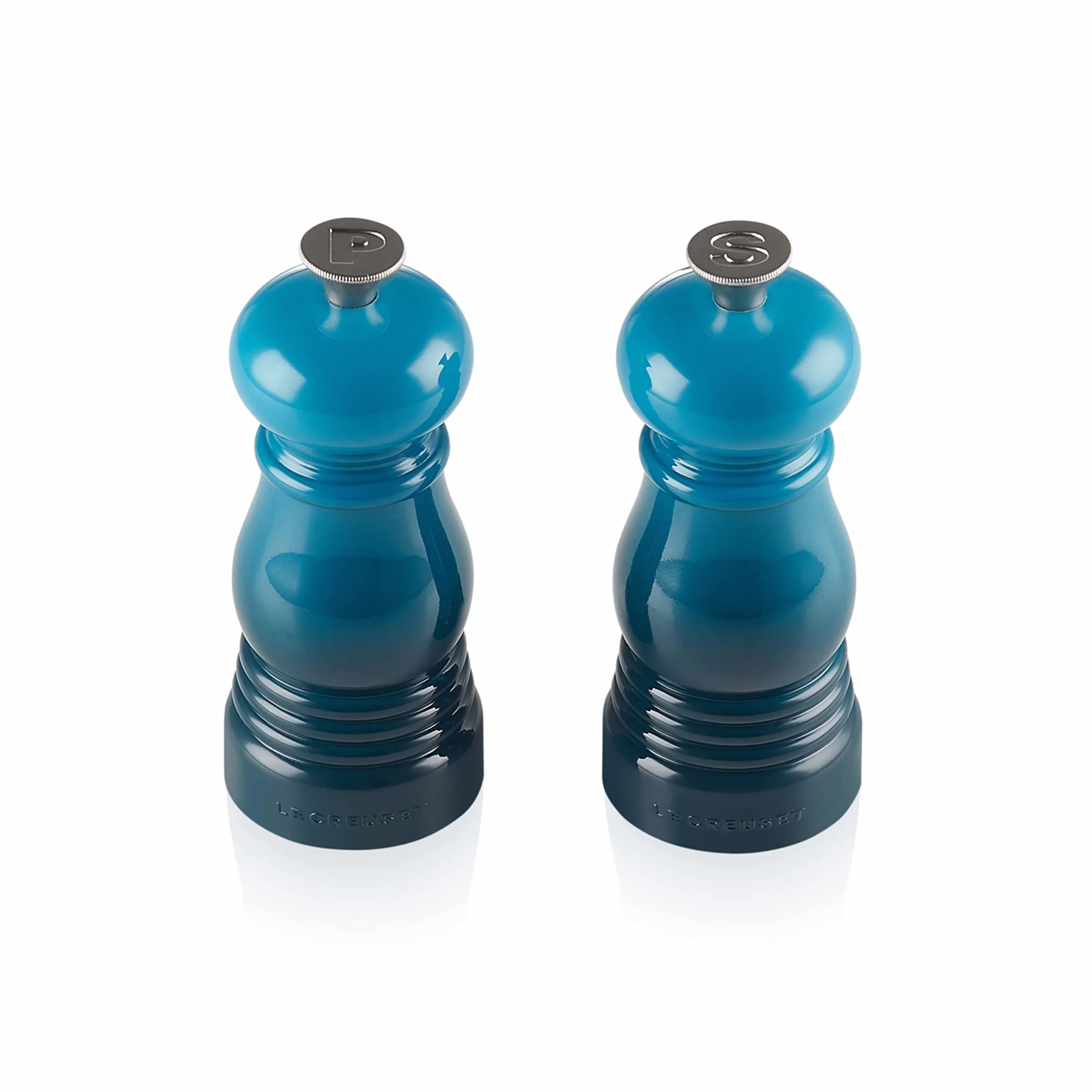 Le Creuset Set 2 Mini Macina Sale e Pepe, Plastica ABS, Rispettivamente 5 x 5 x 12.1 cm, Macina in Ceramica, Deep Teal, 96002500642000