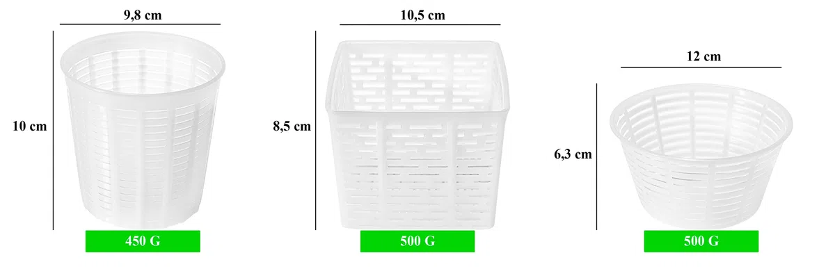 AlcoFermBrew Set di 19 Fuscelle per Formaggio - Forma plastica per formaggio - Kit stampi per formaggio freschi