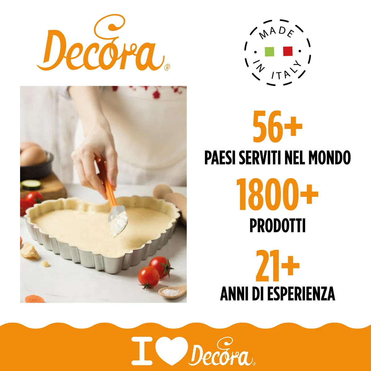 Decora 0075056 Stampo Crostata con Fondo Mobile da 25 X 23 X 3 H Cm, in Acciaio Antiaderente, Cuore, per sformare Dolci facilmente, Design Professionale Registrato, Brevettato