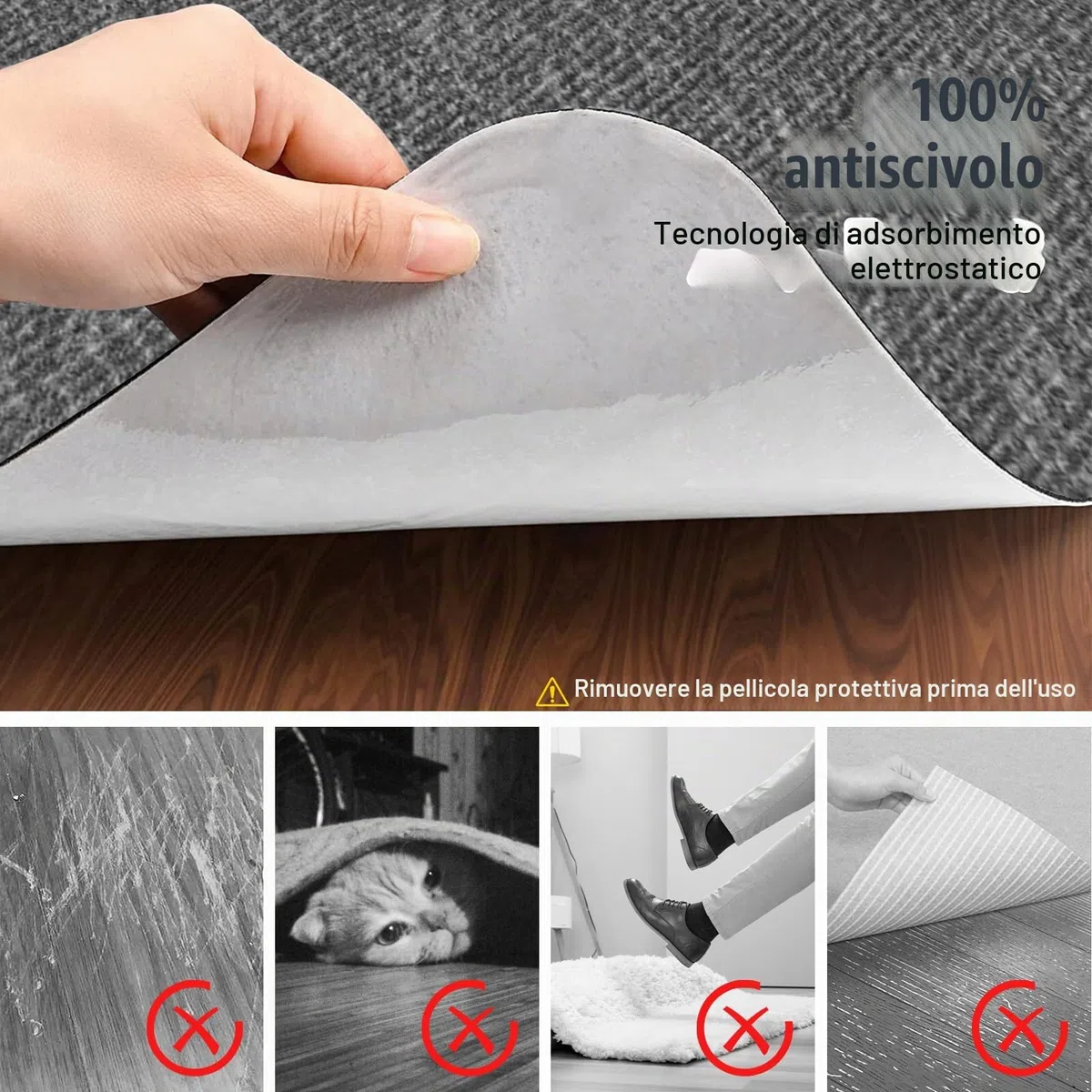 105x120cm Tappetino per sedia da ufficio,Grigio Tappeto Salvapavimento Antiscivolo,Tappeto Sedia Gaming,Tappeto per Sedia con Ruote,Tappetino Pavimenti per Parquet e Piastrelle.