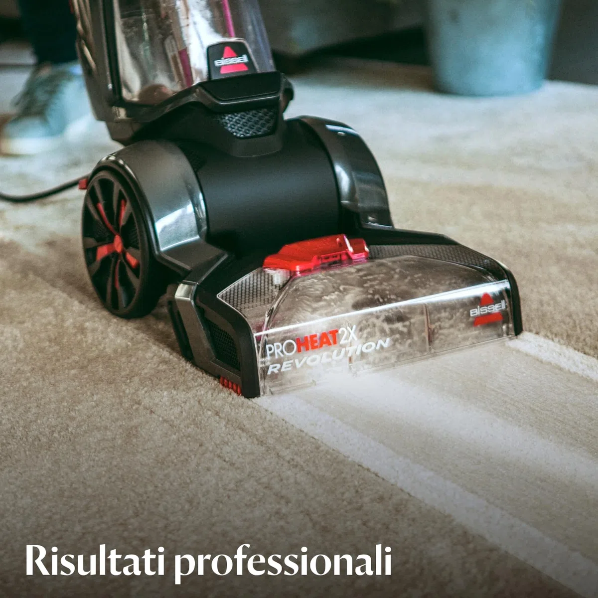 BISSELL ProHeat 2X Revolution, Lavatappeti, Lavatappezzeria con tecnologia Heatwave, Doppie spazzole, Pulitore per Tappeti, Auto, Divani, Moquette & Tappeti, 3,7L, con Cavo,Potente motore 800 W, 1858N
