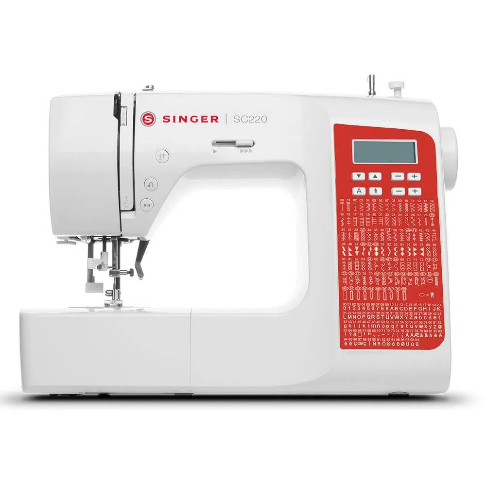Singer Freiarmmacchina da Cucire SC220 LED-Licht Bianco, Rot