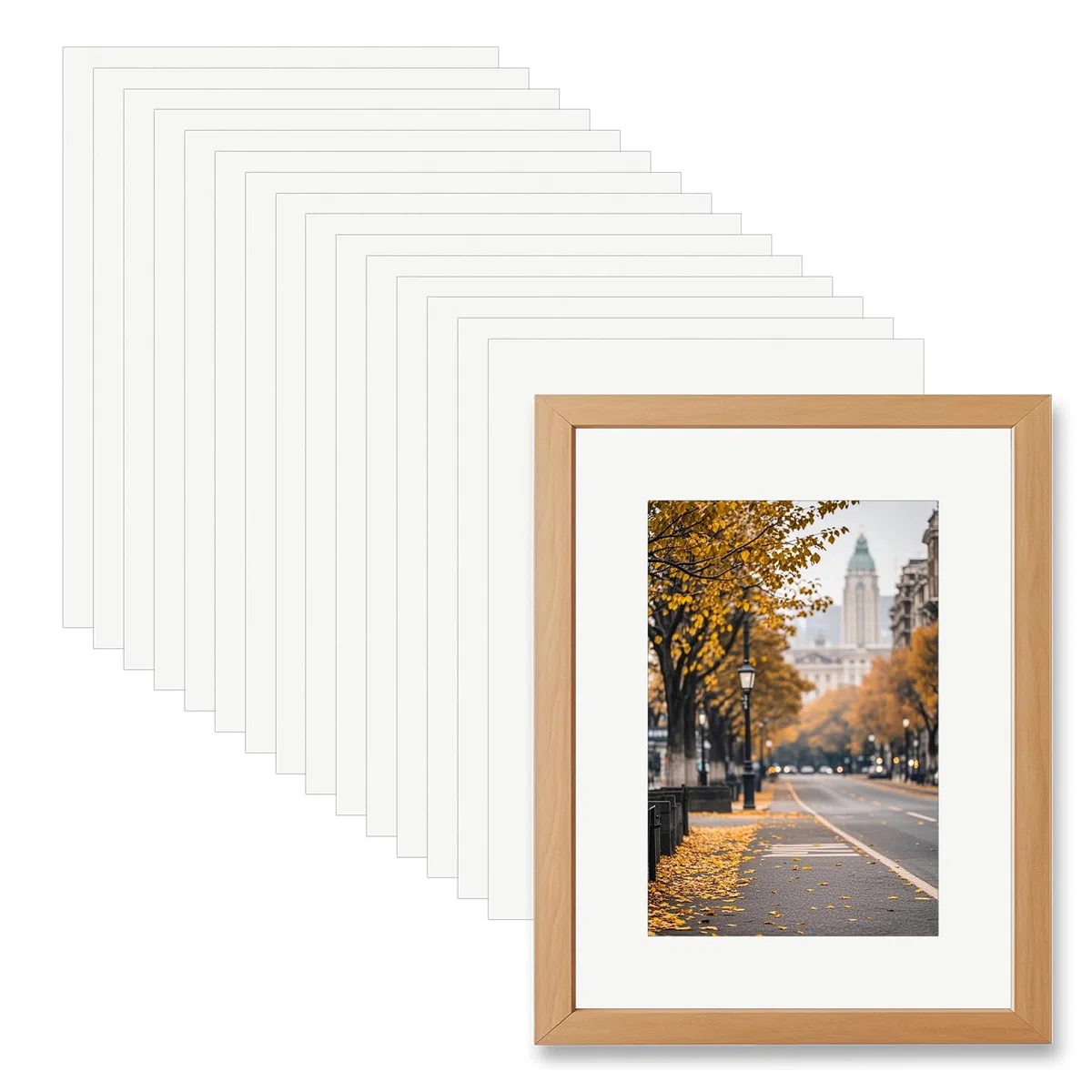 Passepartout 30x40 cm 16 Pezzi Passepartout di Cartone Bianco Passe Partout Cornici Spessore 1 mm per Quadri Foto Dipinti e Stampe Artistiche,Interno 30x20 cm