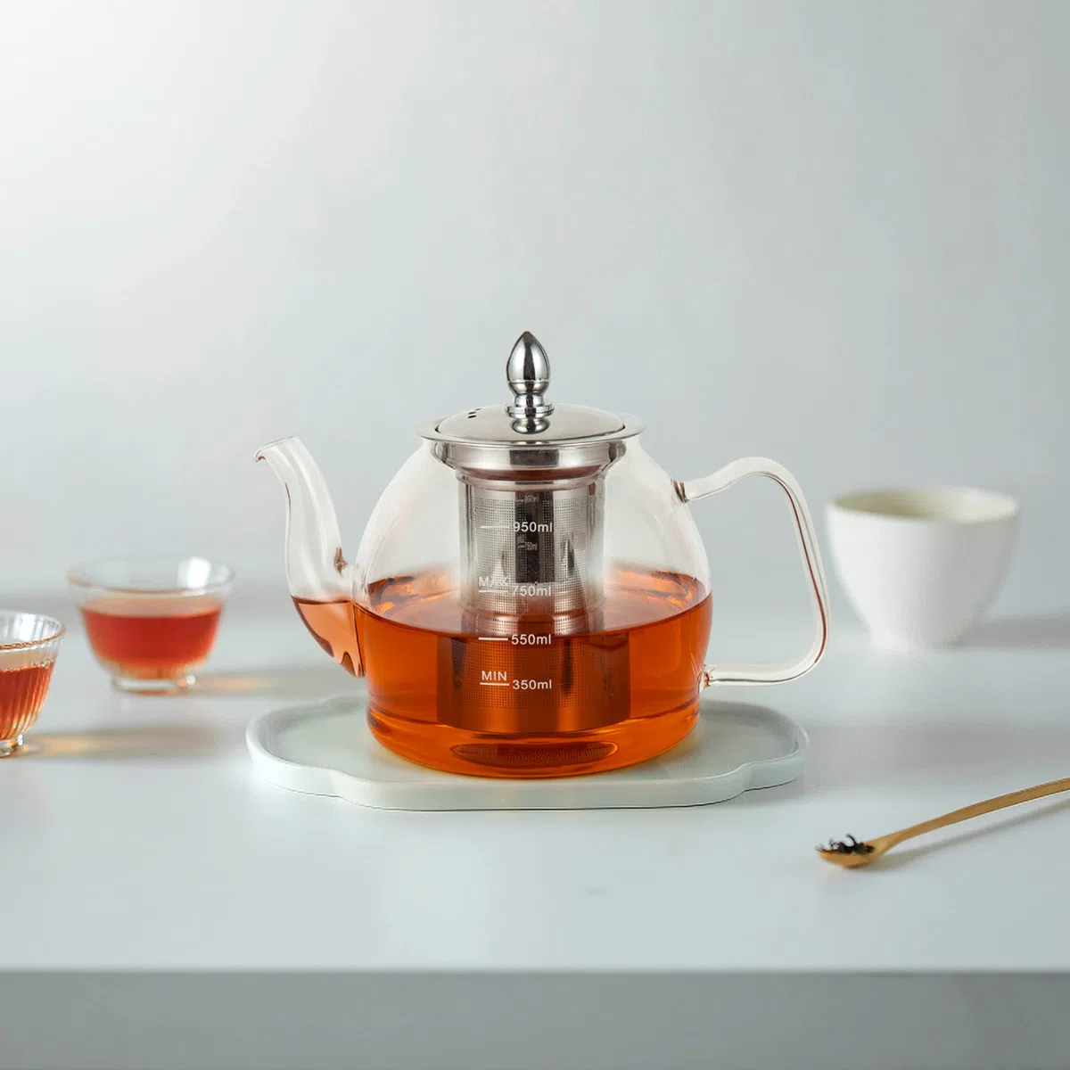 1200ML Teiera di vetro, Teiera con infusore, Teiera di vetro borosilicato per piano cottura, Teiera di tè in fiore, Teiera di tè in fiore, Teiera in vetro borosilicato