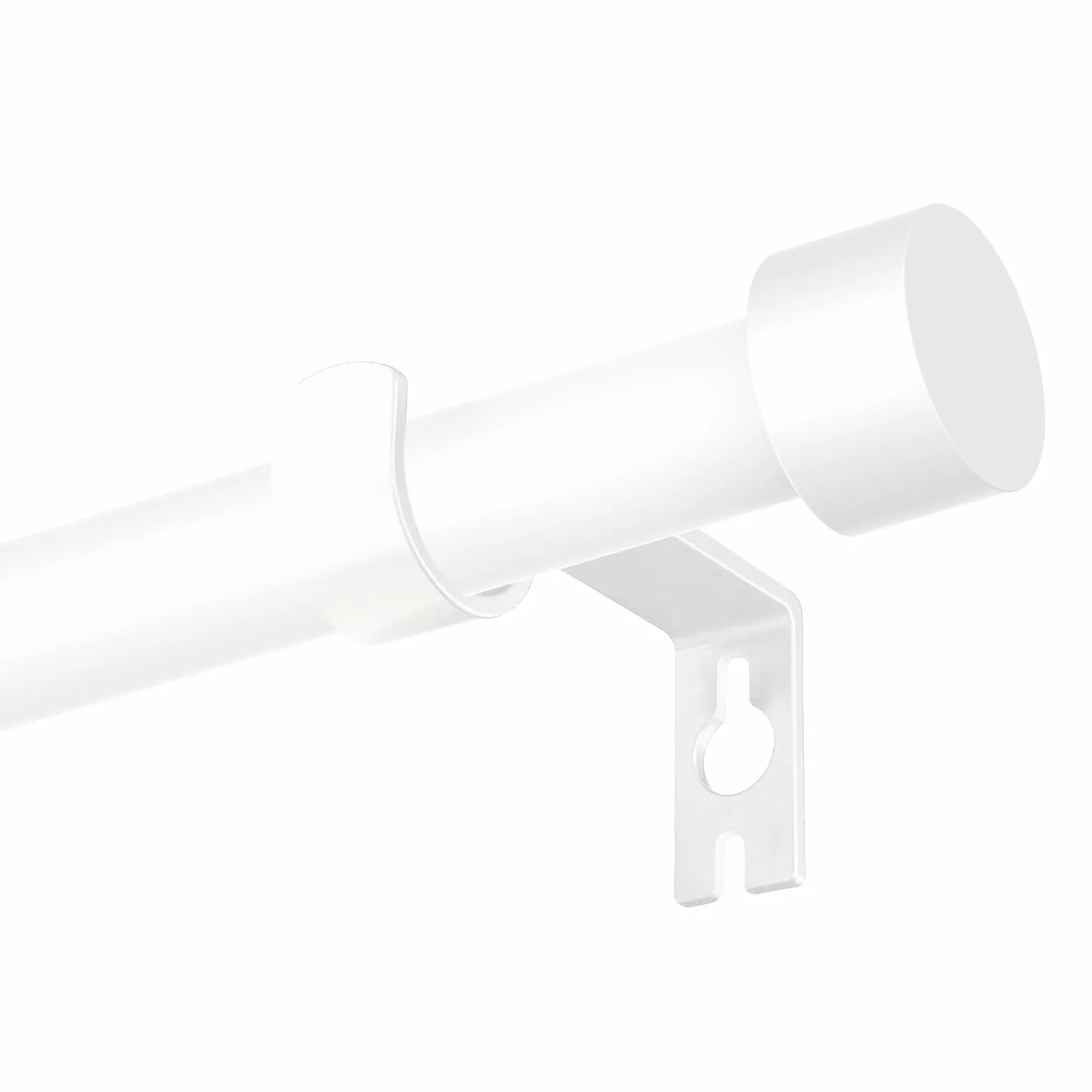 Bastone per Tende 63-183cm, 16mm Bianco Asta per Tende con Terminali e Supporti, Asta per Tende Estensibile per Camera da letto, Soggiorno, Cucina