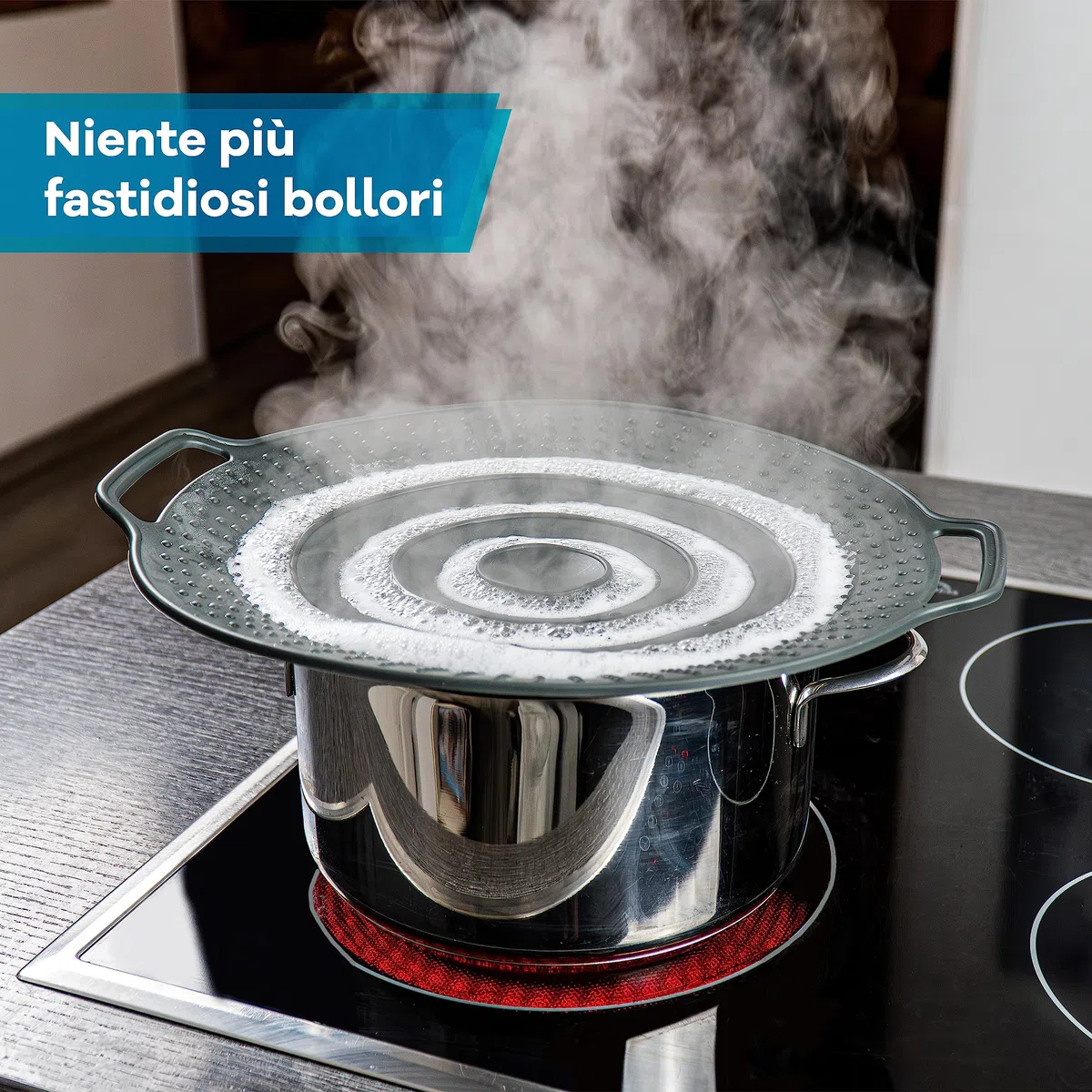 Coperchio Universale e Paraspruzzi in Silicone per Pentole e Padelle da 15-25 cm – Sicuro per gli alimenti - Previene l'ebollizione – coperchi in silicone, Paraschizzi padella, Pentola