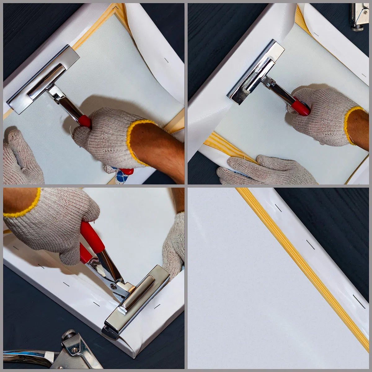 Kurtzy Pinza Tenditela - Pinza Morsetto a Molla da 19,2 x 12,01 cm - Set Pinze Metallo in Lega per Artisti con Maniglie Ergonomiche Imbottite - Pinza a Scatto con Molla per Telaio per Tela e Cornici