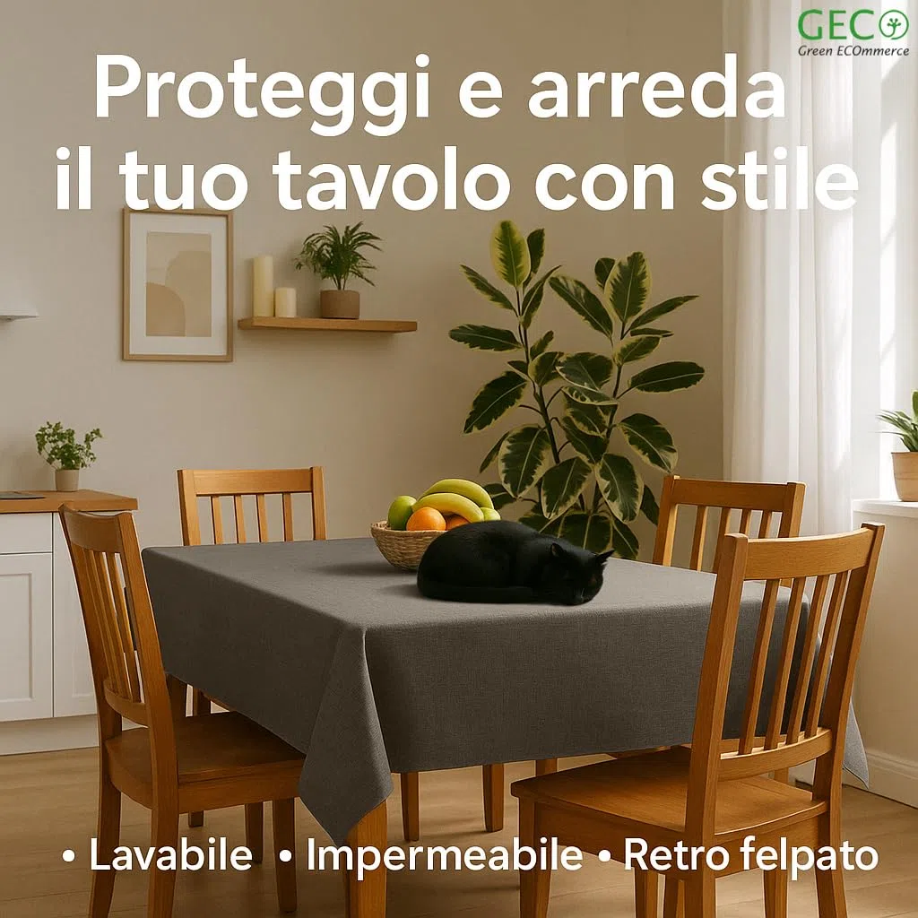 Tovaglia Rettangolare Impermeabile 120x230 cm, Antimacchia Lavabile, Plastificata Effetto Tessuto, Retro Felpato Antiscivolo, Ideale per uso Interno ed Esterno (120x230 Beige)