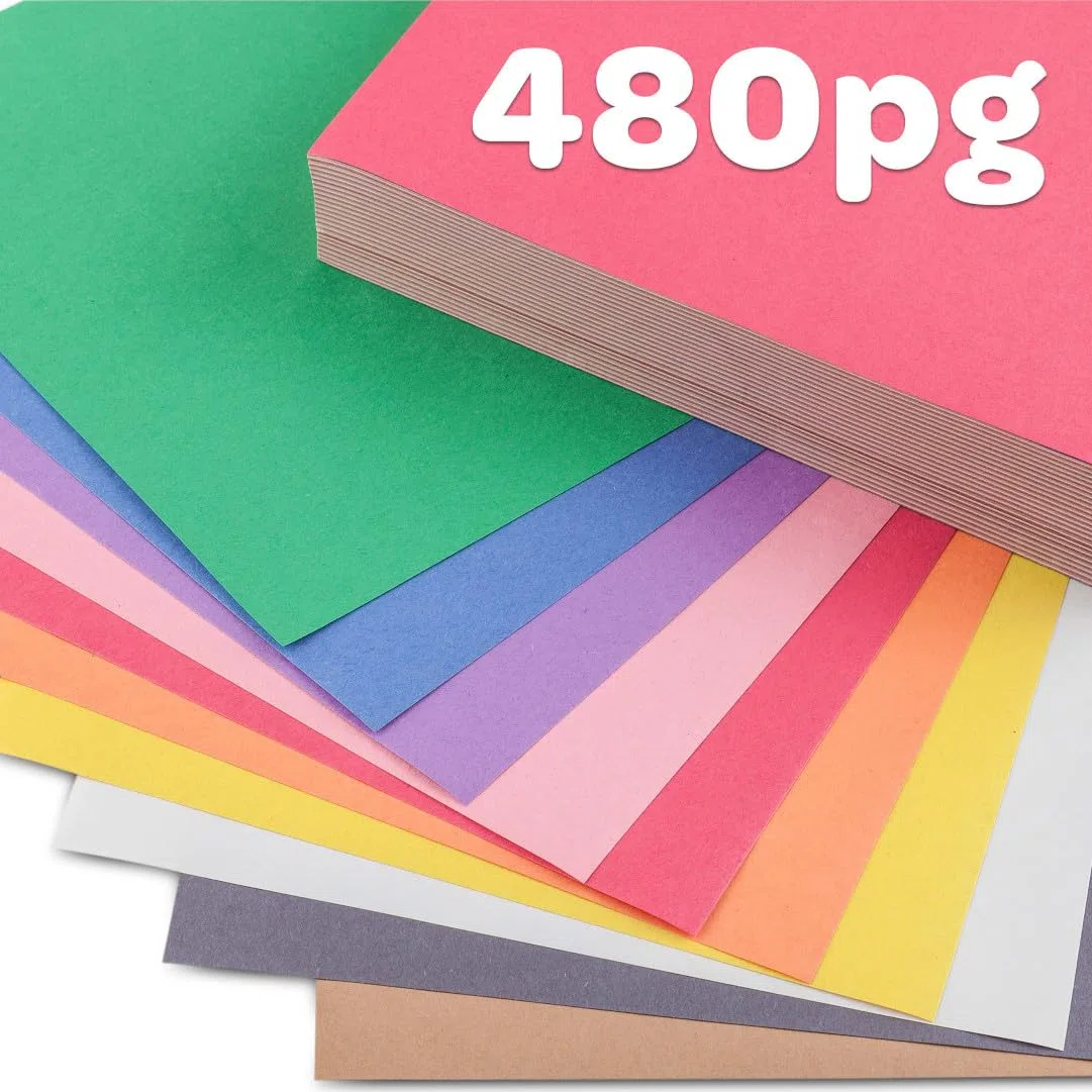 Crayola - Construction Paper, 240 fogli 22x30cm, 10 colori assortiti, per disegno, collage, art&craft