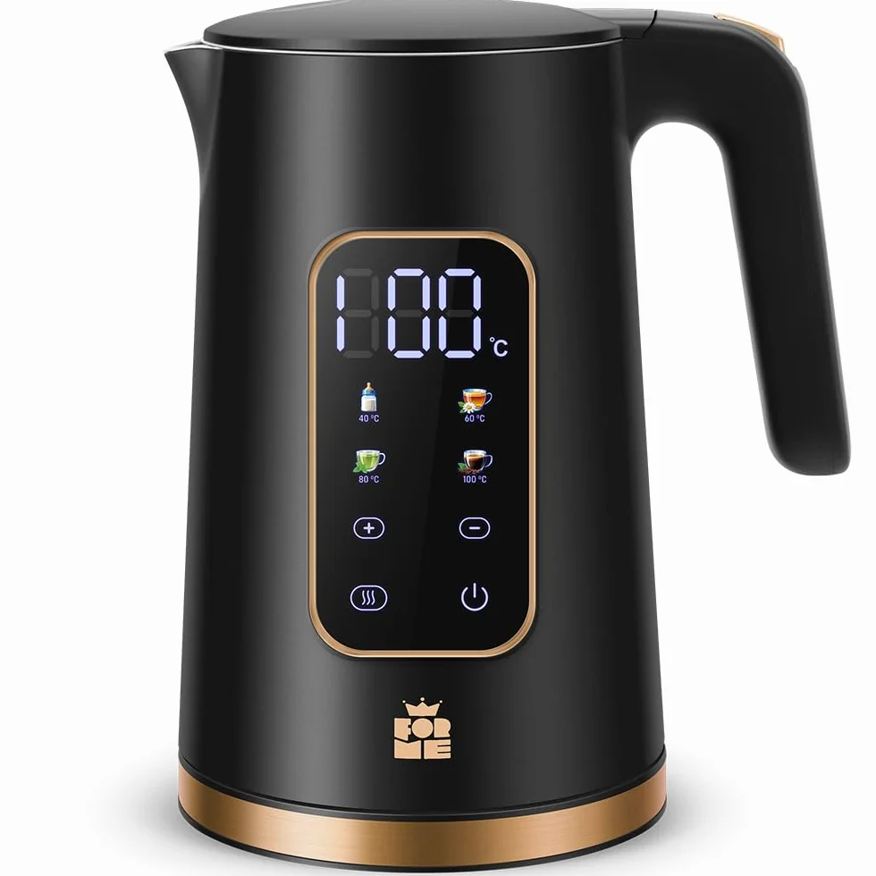ForMe Bollitore Elettrico In Acciaio Inox 1,7 L Temperatura Regolabile da 40-100 C I Funzione di Mantenimento Caldo LED Display Digitale della Temperatura I Arresto Automatico I Teiera Senza BPA