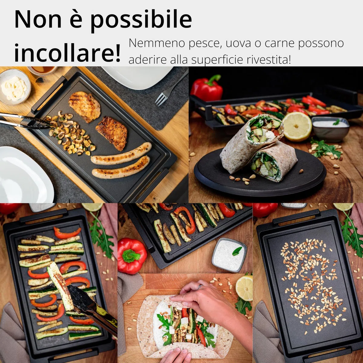 Padella preferita – Teppanyaki con manici laterali, 41 x 24 cm, per tutti i piani cottura e forno