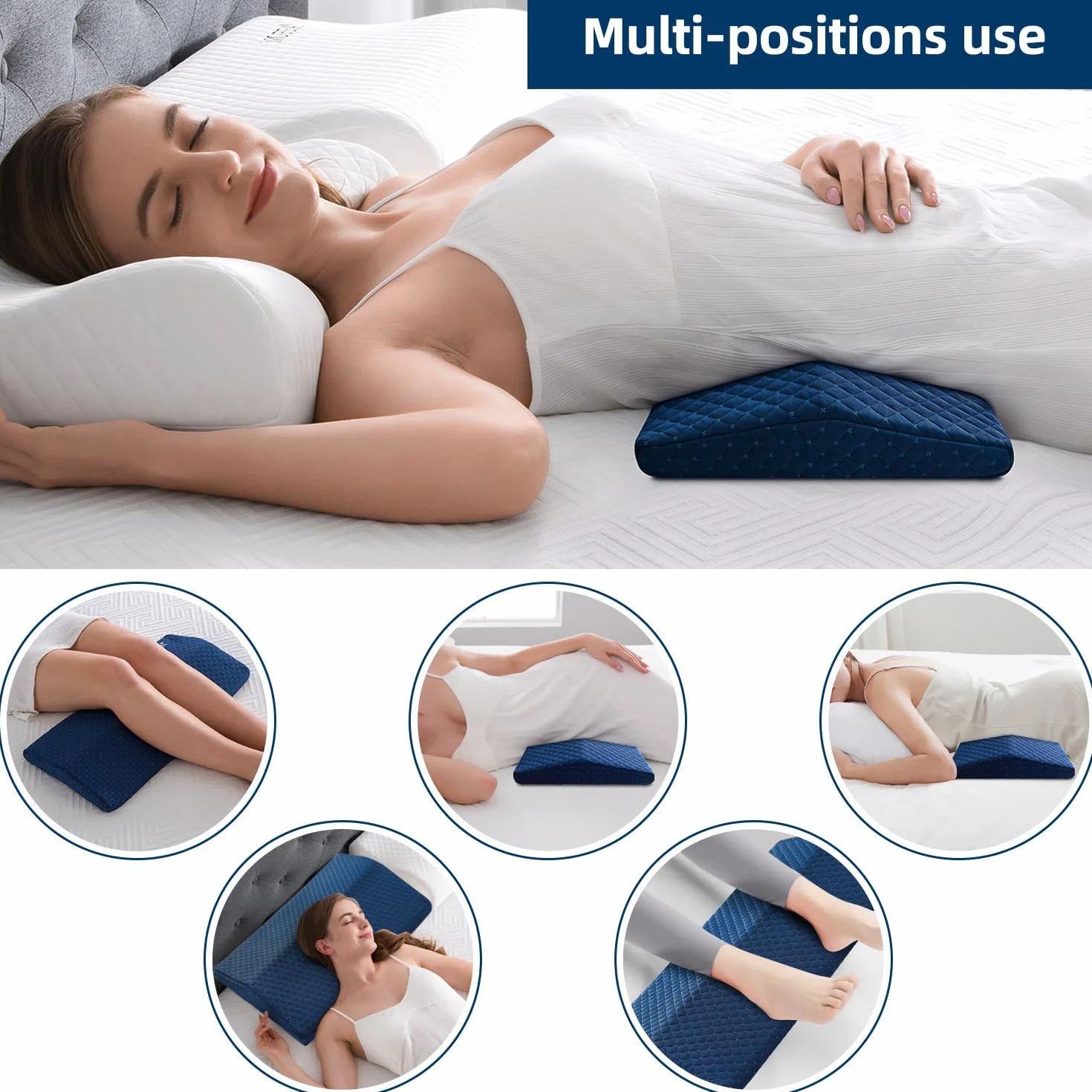 Cuscino Lombare Dormire, Cuscino Schiena Letto, Cuscino Lombare Letto in Memory Foam, Supporto Ortopedico per Schiena, Durezza/Altezza Regolabile