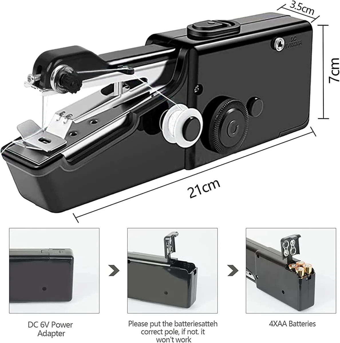 Macchina da Cucire Portatile, Macchina Per Cucire Professionale Mini Elettrica Handheld Sewing Machine per Principianti, Cucitura Rapida adatta per Vestiti, Tende in Tessuto, Fai da te