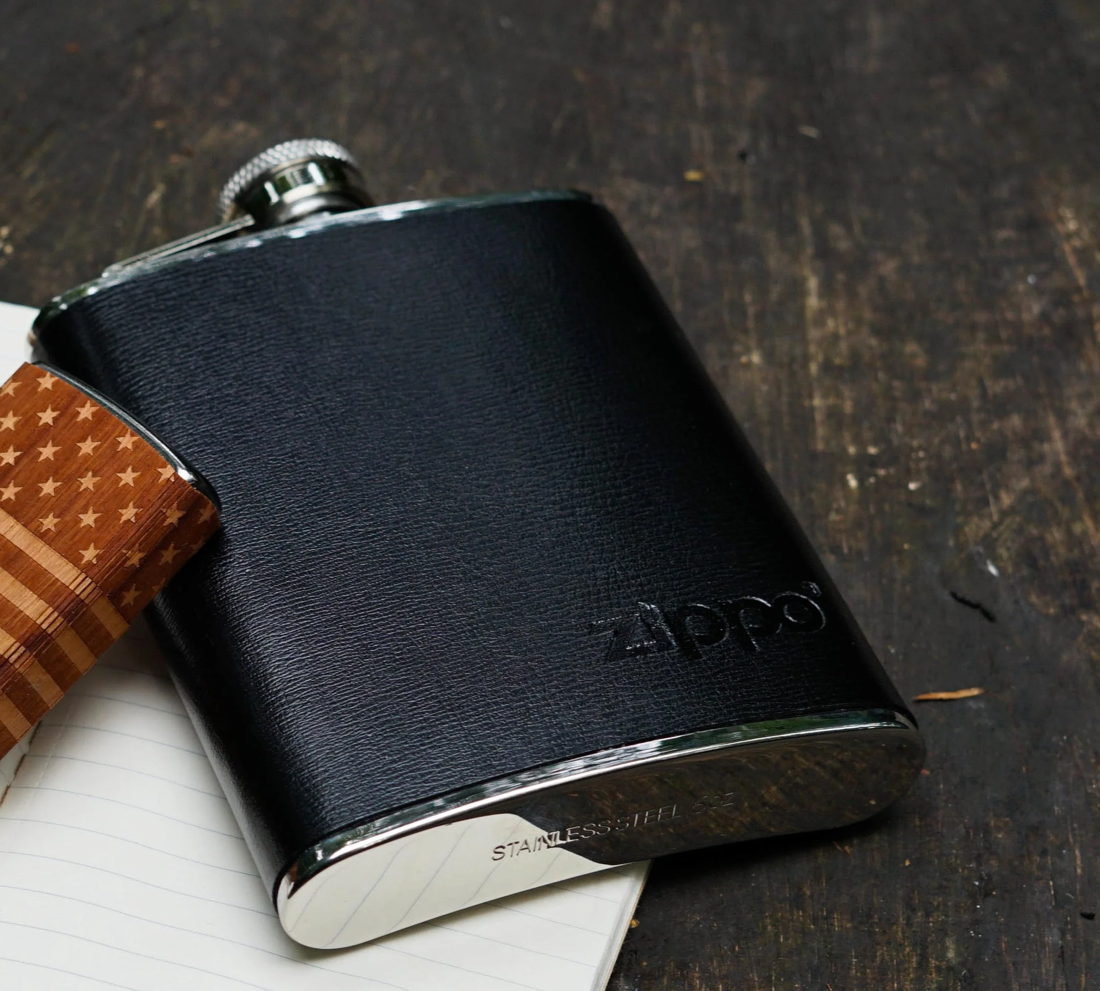 Zippo in Pelle Avvolto fiaschetta, Moka, 170,1 Gram