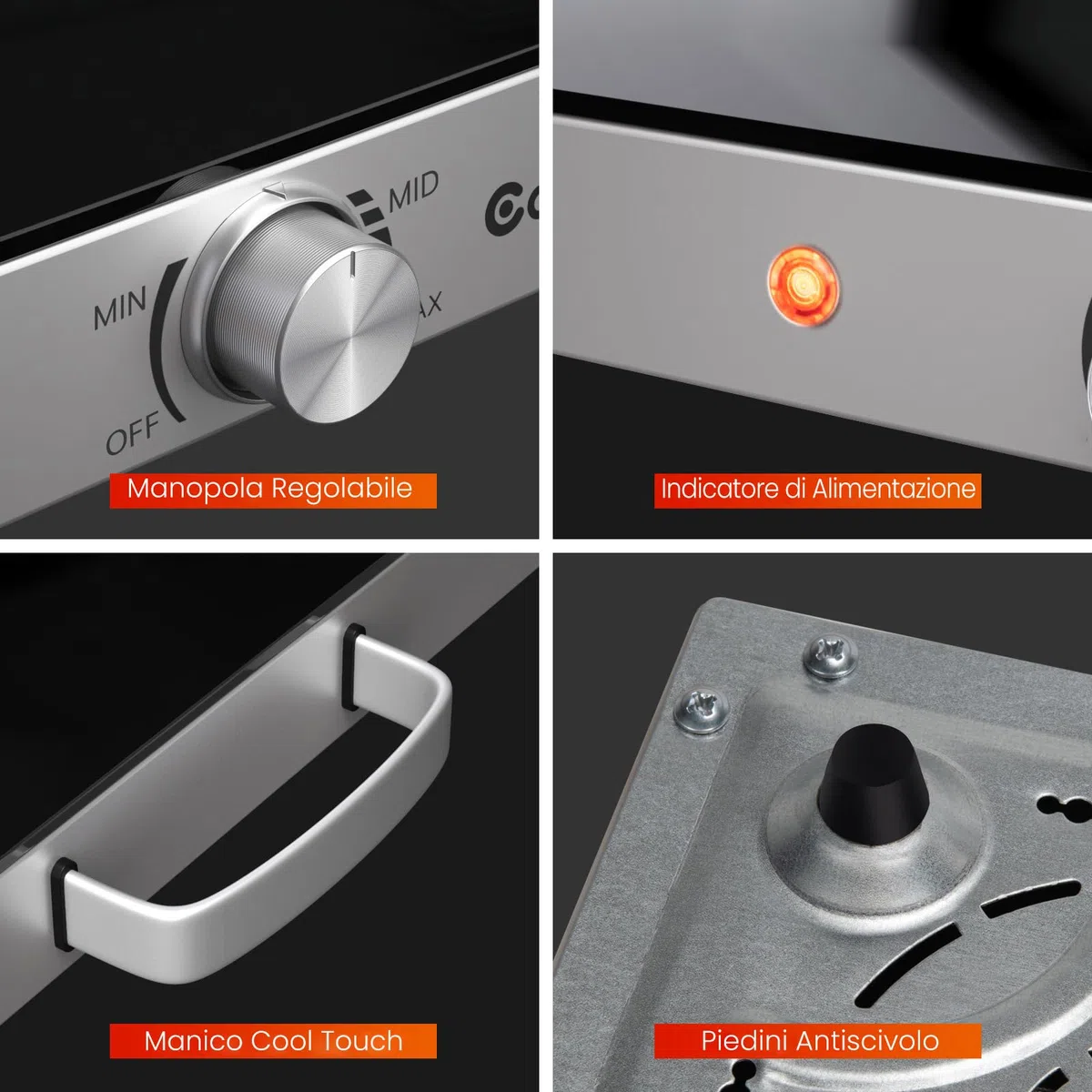COSTWAY Vassoio Scaldavivande Elettrico, Vassoio Riscaldante in Acciaio Inox con Piano in Vetro Resistente alle Alte Temperature, Maniglie Antiscottatura, per Casa e Festa