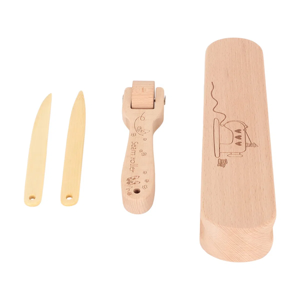 Leoapcat Batacchio da Sarto, Set Batacchio da Sarto In Legno di Faggio con Rullo da Cucito Per Trapuntatura per Cucire Appiattire Tessuti, Stirare, Pieghe del Tessuto, Quilting da Ricamo