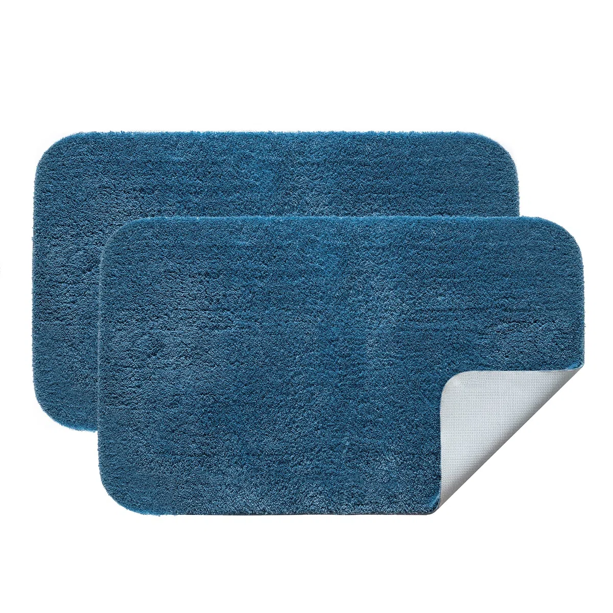 MIULEE Tappeto per Soggiorno 2 Pezzi Tappeto Assorbente Antiscivolo con Tappeti per Sala ad alta Idroscopicità in Microfibra Morbido per Camera da letto Cucina Ingresso 40X60 CM Blu