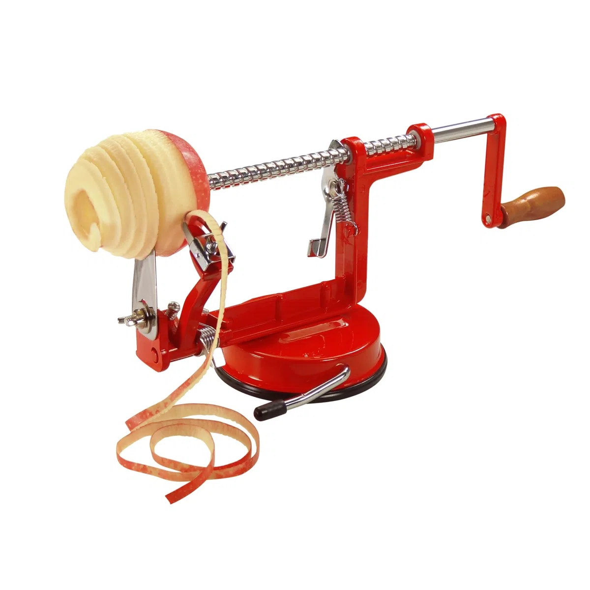 La Bonne Graine - Sbuccia Mele Manuale con Ventosa – Pela, Affetta e Toglie il Torsolo – Acciaio Inox – Stabile e Resistente – Accessorio Cucina
