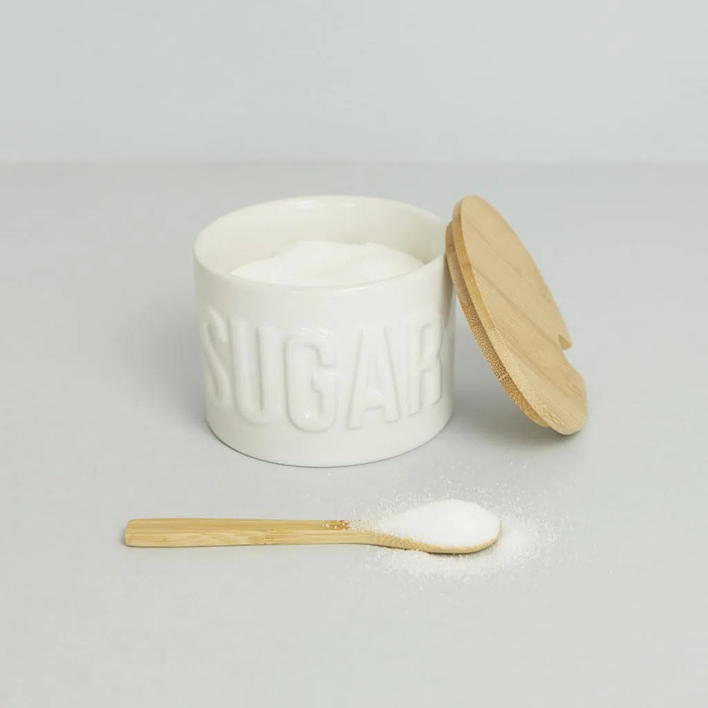 Balvi Zuccheriera Sugar Colore Bianco Contenitore Elegante per conservare Lo Zucchero Ceramica/bambù