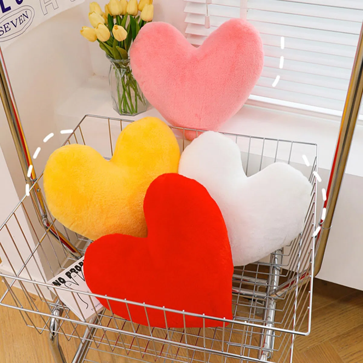 Cuscino a cuore, per cameretta dei bambini, a forma di cuore, per ragazze e ragazzi, decorazione per la camera da letto (cuore rosso, 40 cm)