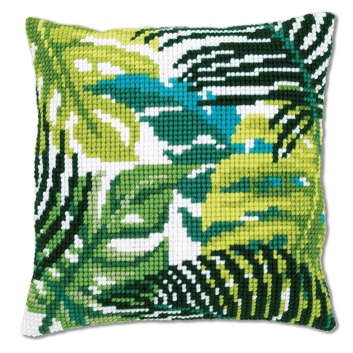 VERVACO Kit Cuscino Punto Croce Foglie BOTANICHE Set Ricamo Principianti Cuscini Gobelin Decorativi ca. 40 x 40 cm Accessori per Lavoretti Creativi DIY Casa Decor Hobby Adulti Cross Stitch