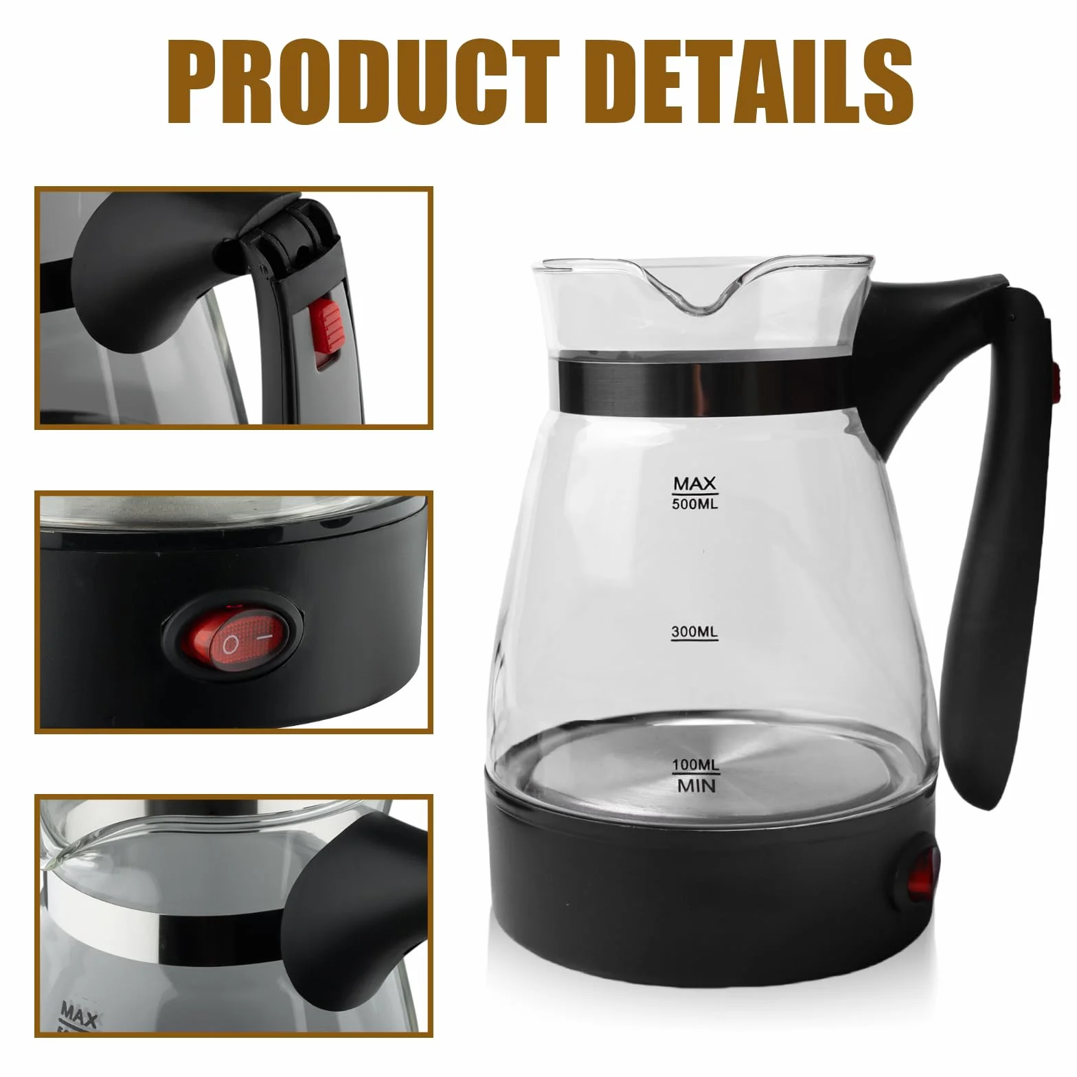 Caffettiera elettrica turca, caffettiera turca, 600 ml, turco, caffettiera elettrica turca, teiera, caffettiera per caffè da campeggio, caffettiera turca
