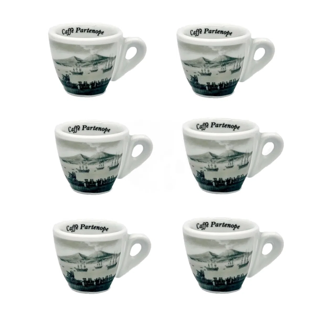 Set Tazzina per caffè con Golfo di Napoli (6 Pezzi)
