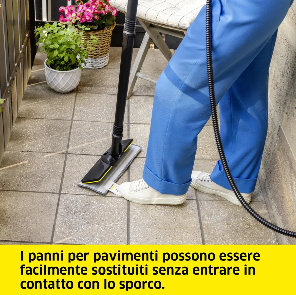 KÄRCHER Set panni pavimento EasyFix, 2 panni abrasivi di alta qualità per una pulizia accurata e igienica dei pavimenti duri, accessori originali per i pulitori a vapore KÄRCHER