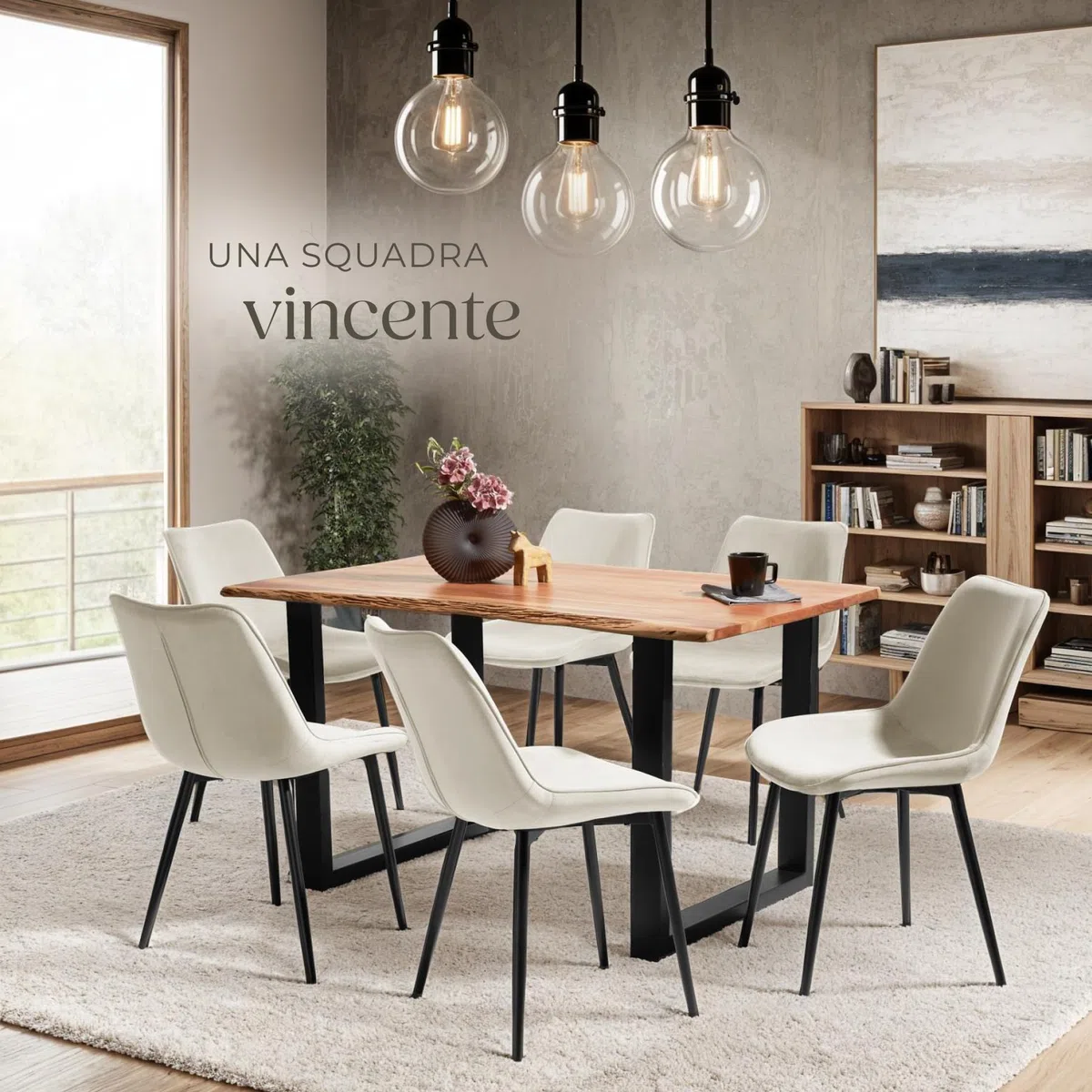 tectake® Set 2 Sedie Sala da Pranzo Effetto Velluto, Sedie Soggiorno con Morbida Imbottitura, Seduta Ergonomica, Poltrone Velluto Versatili, Sedie Design Moderno - Crema