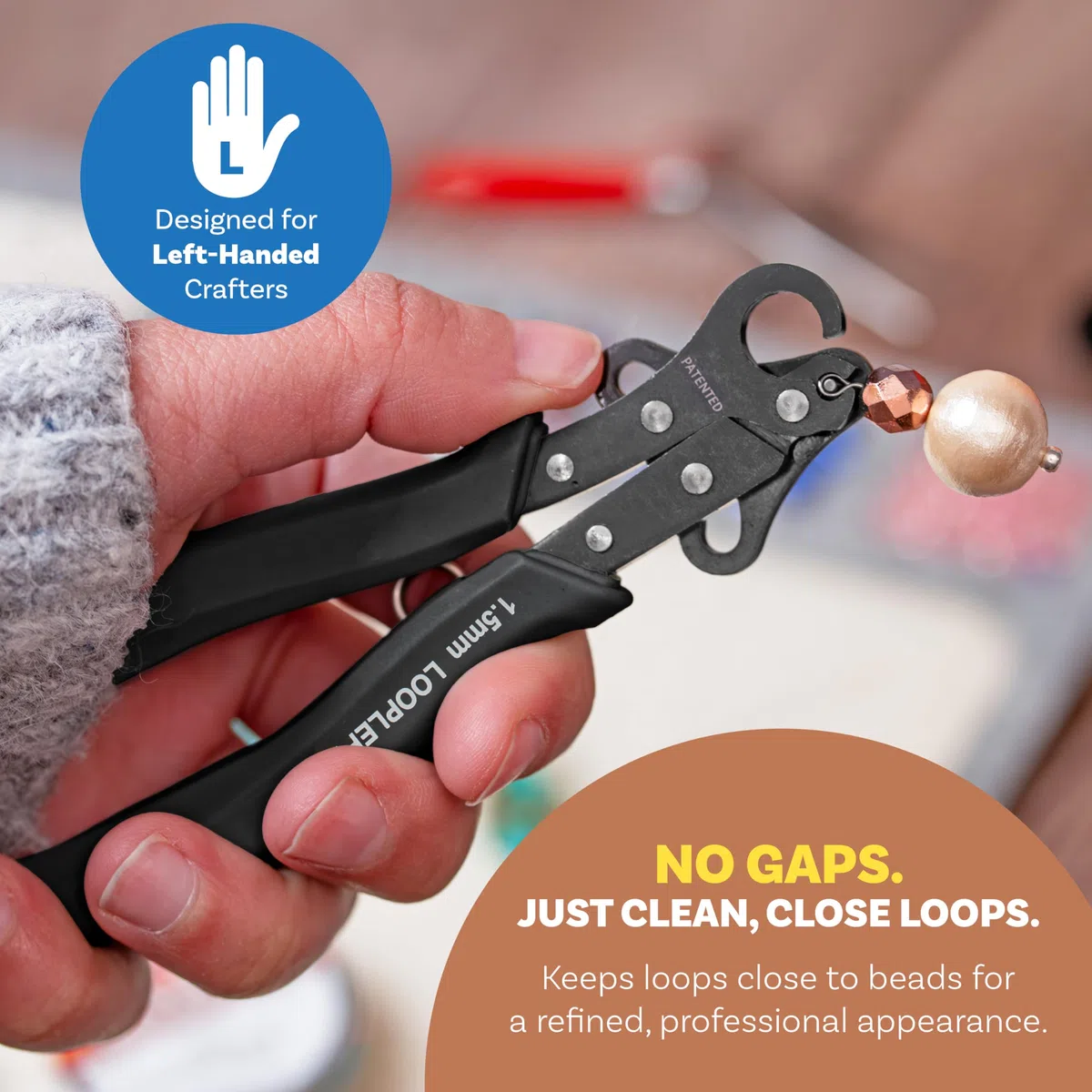 The Beadsmith Original One Step Looper: crea e rifinisci anelli uniformi da 1,5 mm per la creazione di gioielli, per mancini, da utilizzare con filo da artigianato da 24-18 g (brevettato)
