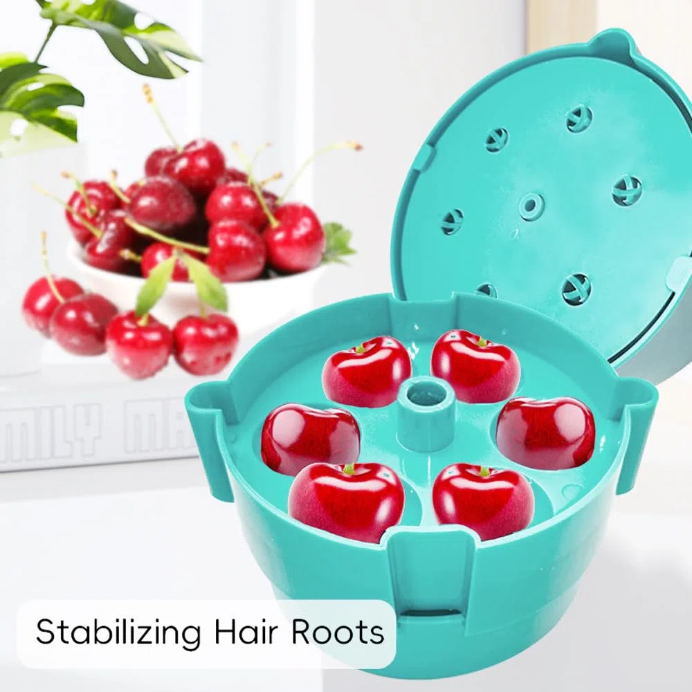 Snocciolatore Ciliegie a Stantuffo con 6 Fori Singoli Portatile in Plastica Alimentare Completamente Smontabile Utensile da Cucina per Preparare Marmellata di Ciliegie
